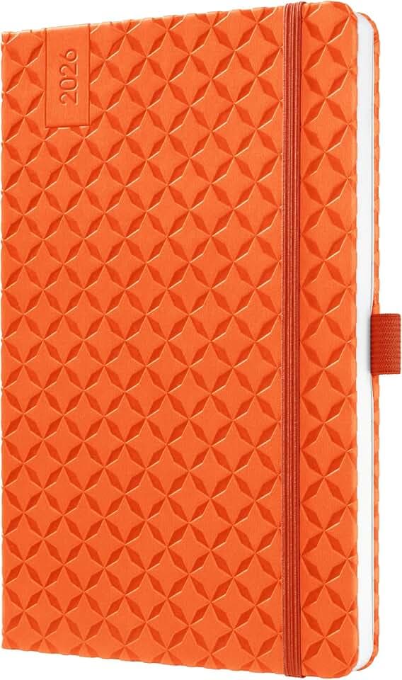 SIGEL J6119 Wochenkalender 2026 A5 orange, Hardcover, Gummiband, Stiftschlaufe, Einstecktasche, 174 Seiten, vegan, Buchkalender, Terminplaner Taschenkalender Jolie