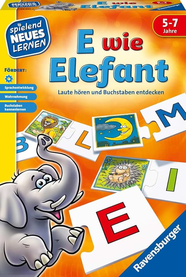 Ravensburger Kinderspiel E wie Elefant - Lernspiel ab 5 Jahre