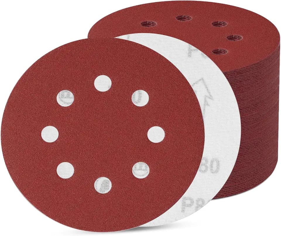 80 Stück Schleifpapier 125mm Klett, Schleifscheiben 8 Loch, Exzenter Runde Schleifpapier (80 Stück 80 Körnung)