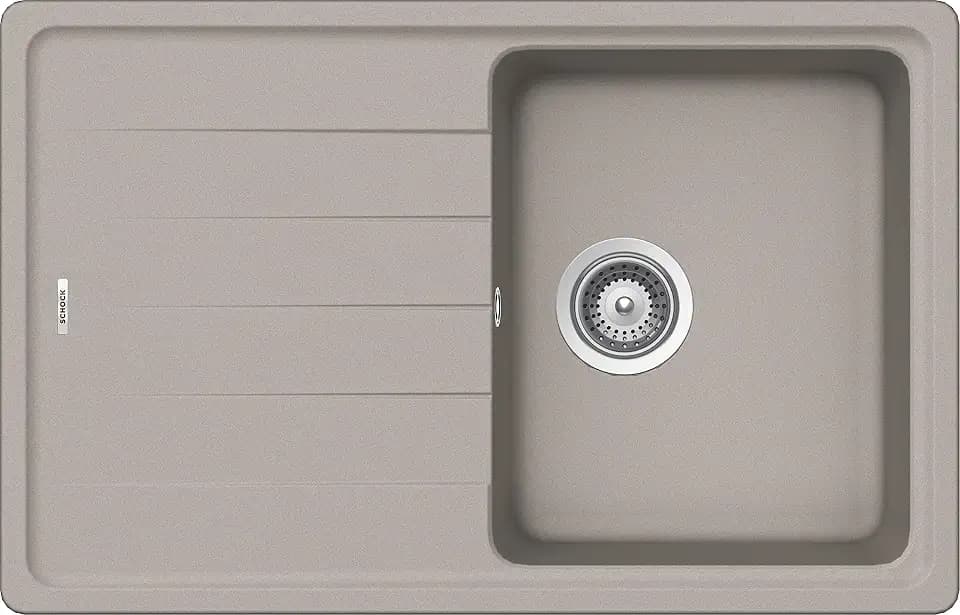 SCHOCK | Küchenspüle Element 1 Wanne mit Abtropffläche, wendbare Wanne, Material Cristalite®, taupe, 780 x 500 mm