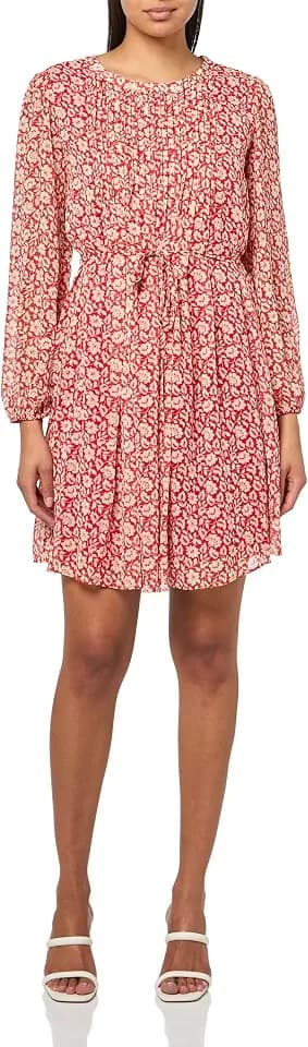 Tommy Hilfiger Women's Balloon Sleeve Pleated Front Tie Waist Mini Dress