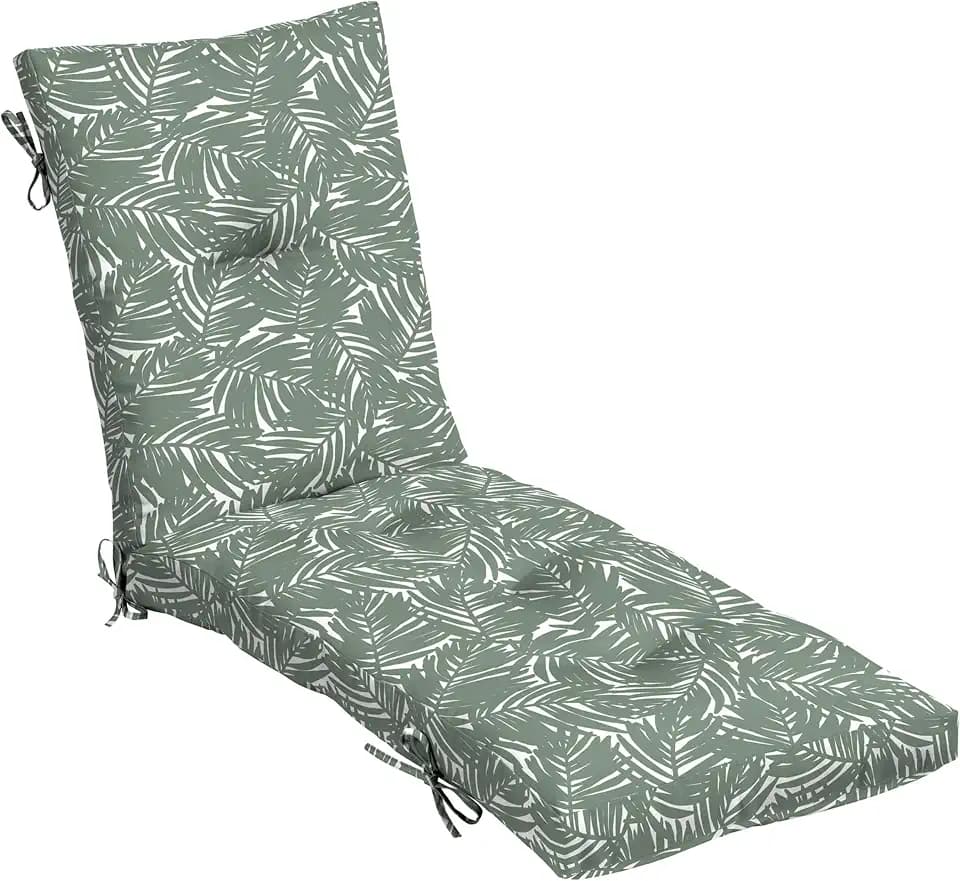 Arden Outdoor Tufted Chaise Cushion, 22x76, Sage Palm