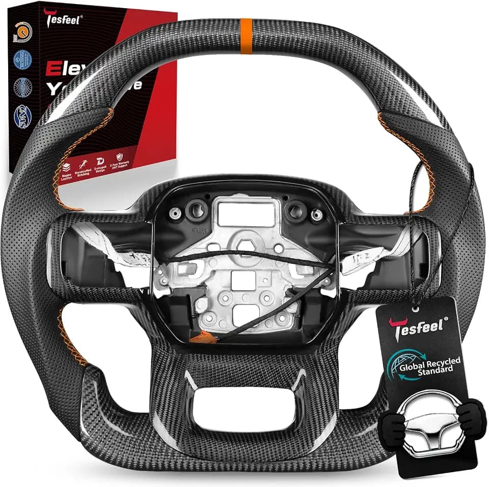 Real Carbon Fiber Steering Wheel for F150 Raptor 2021-2025 Gen3