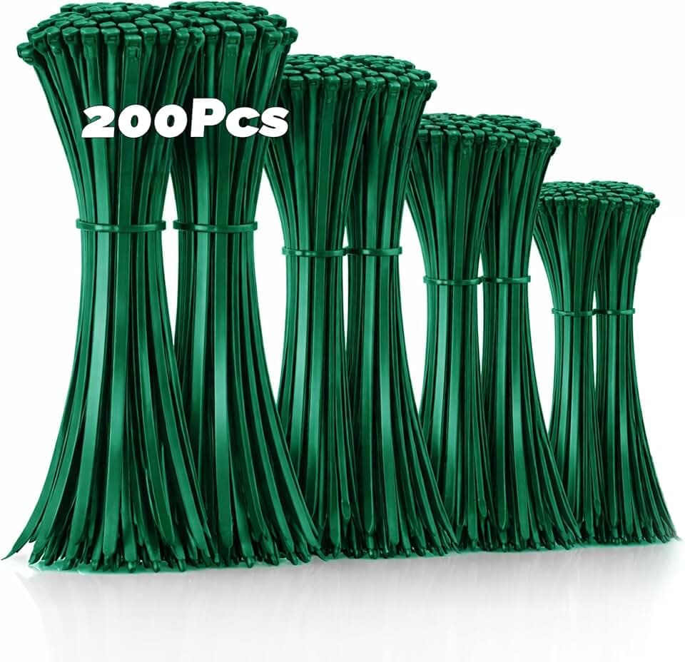 ERKO Kabelbinder Set Grün 200 Stück – 100/150/200/300mm (je 50 Stück)