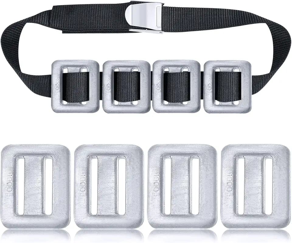 Tellegloww 4 Pcs Dive Weights for Scuba with 1 Pcs Scuba Diving Weight Belt Set Scuba Weights Nylon Long Scuba Weight Belt with Metal Quick Release Buckle for Summer Free Diving Spearfishing