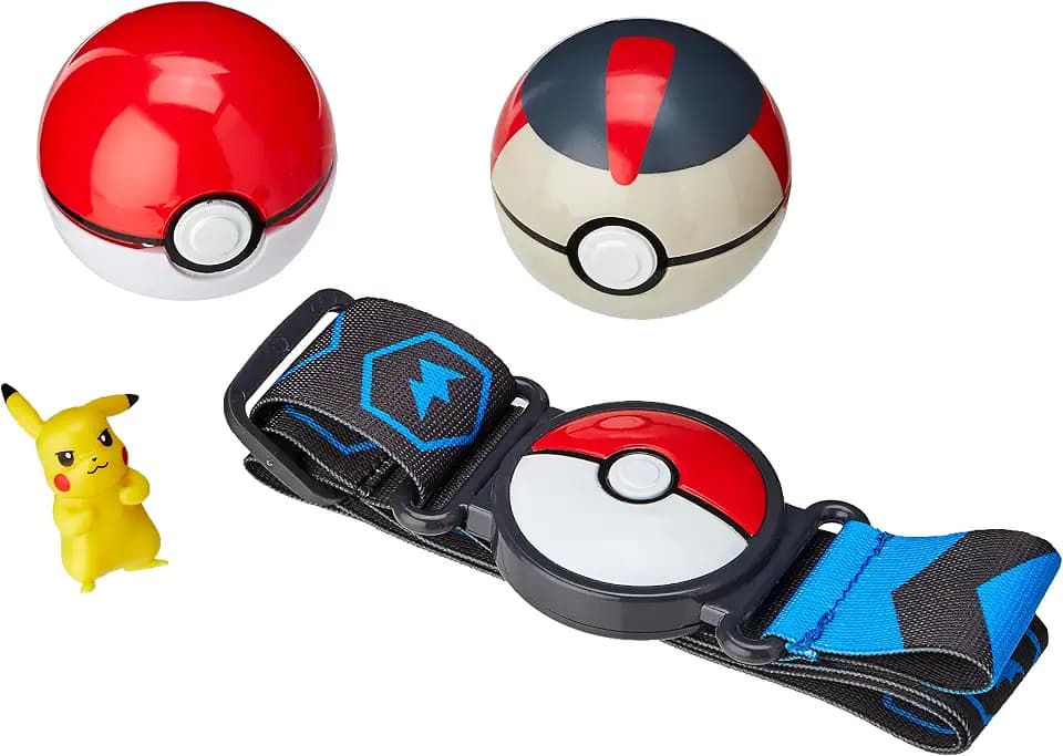 Pokemon PoKéMoN 674 95283S Clip 'N' Go Poke Ballgürtel-Set, Pikachu, Rot/Weiß
