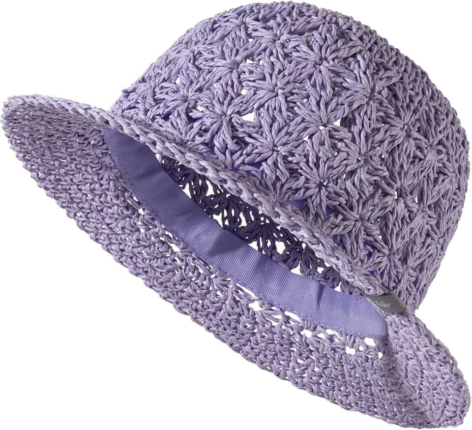 Sterntaler Strohhut Häkeloptik - Mädchenhut mit gehäkeltem Blumenmuster - Sonnenhut Baby schützt den Kopf vor der Sonne - Babyhut schützt den Kopf an heißen Tagen vor der Sonne