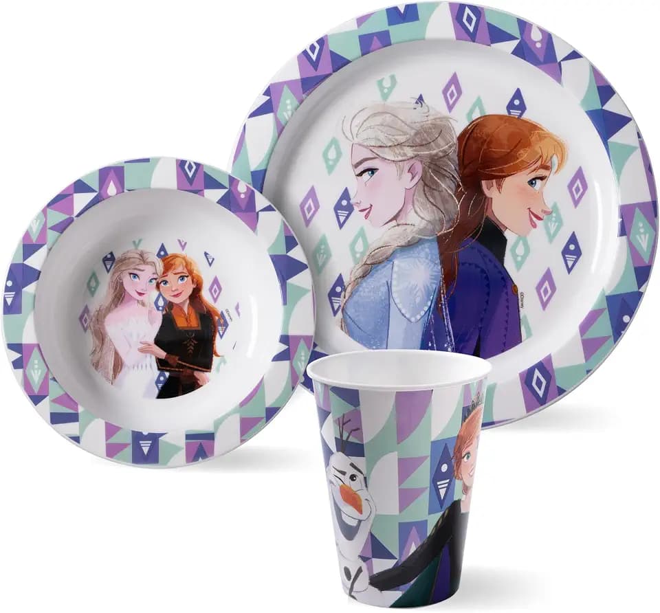 Frozen Die Eiskönigin Kindergeschirr Set 3-teilig – Teller, Schale, Becher