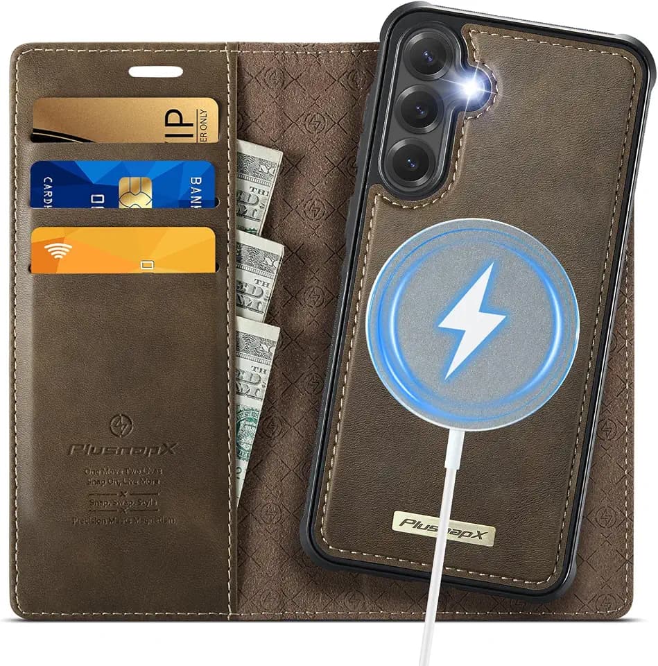 for Samsung Galaxy S24 5G 2in1 Detachable Wallet Case, Brown