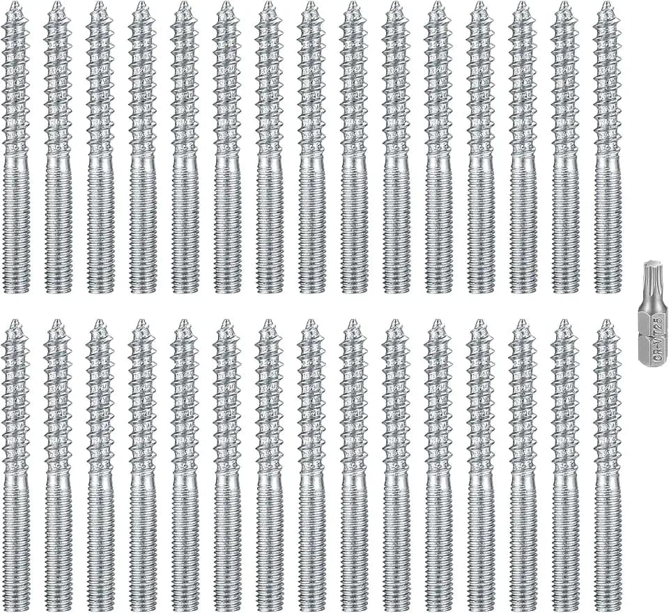 30 Stk. Doppelseitige Dübelschrauben, Torx Holzschrauben M6 x 60 mm