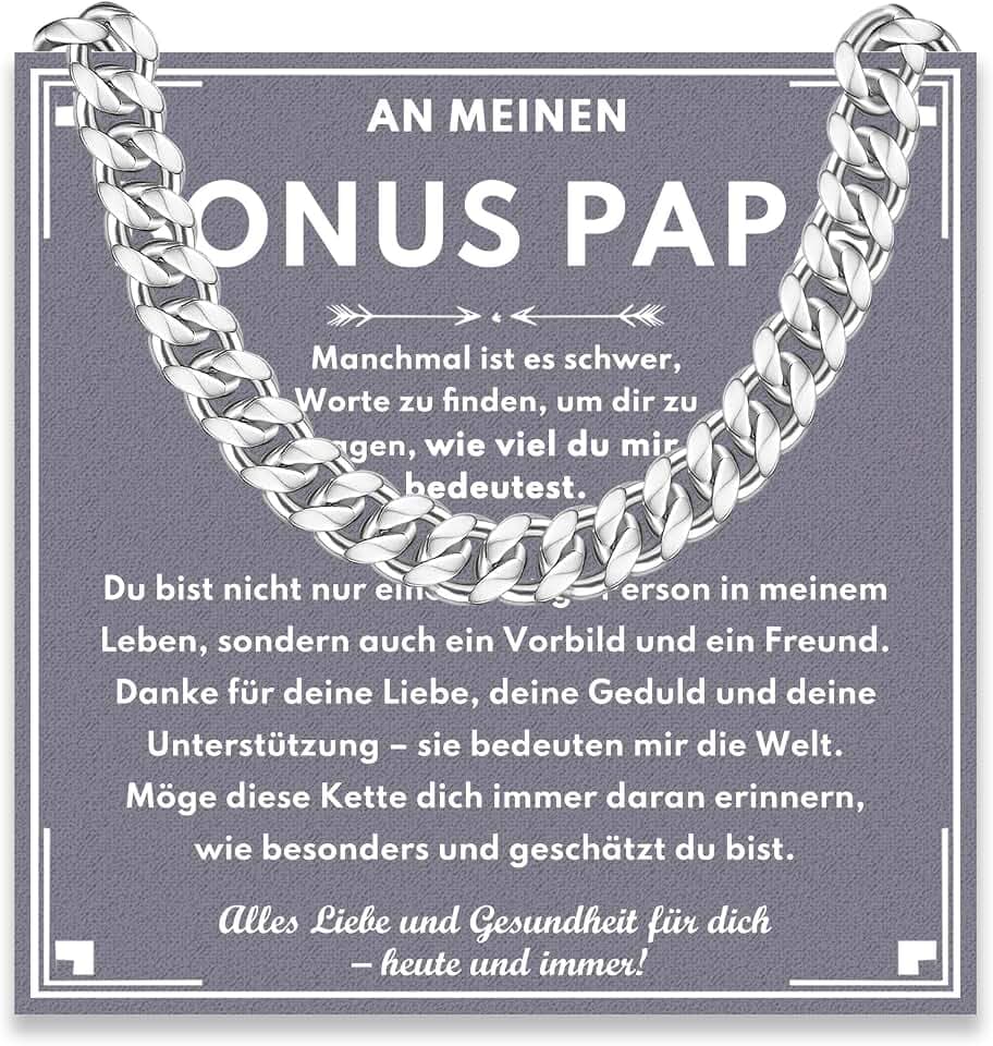 wynn's Geschenke für Männer, Edelstahlkette Geschenk für Papa Sohn Enkel Bruder Neffe Mann Bonus Papa Stiefvater Schwiegervater zum Vatertag Geburtstag Weihnachten Valentinstag Jahrestag Abschluss