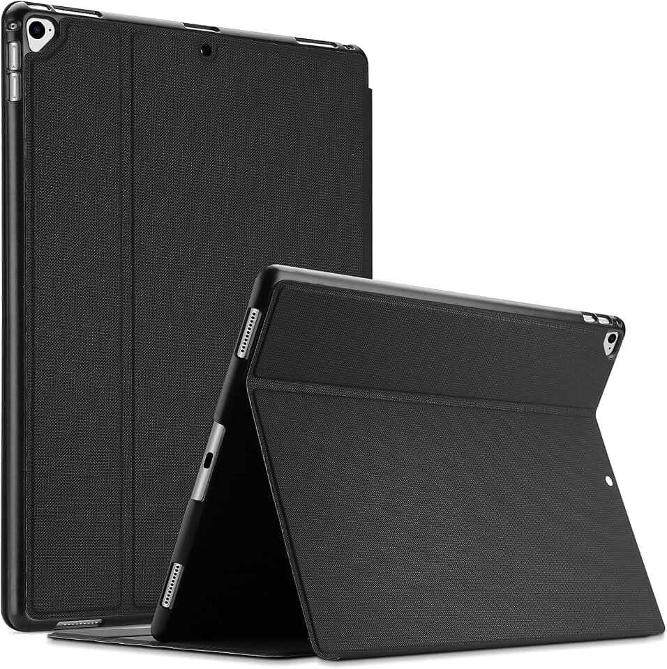 ProCase Buchdeckel Hülle für iPad Pro 12.9 Zoll 2017/2015 Release (Altes Modell, 1. und 2. Generation), Klapp Leicht Schutzhülle Urban Folio Case Smart Cover -Schwarz