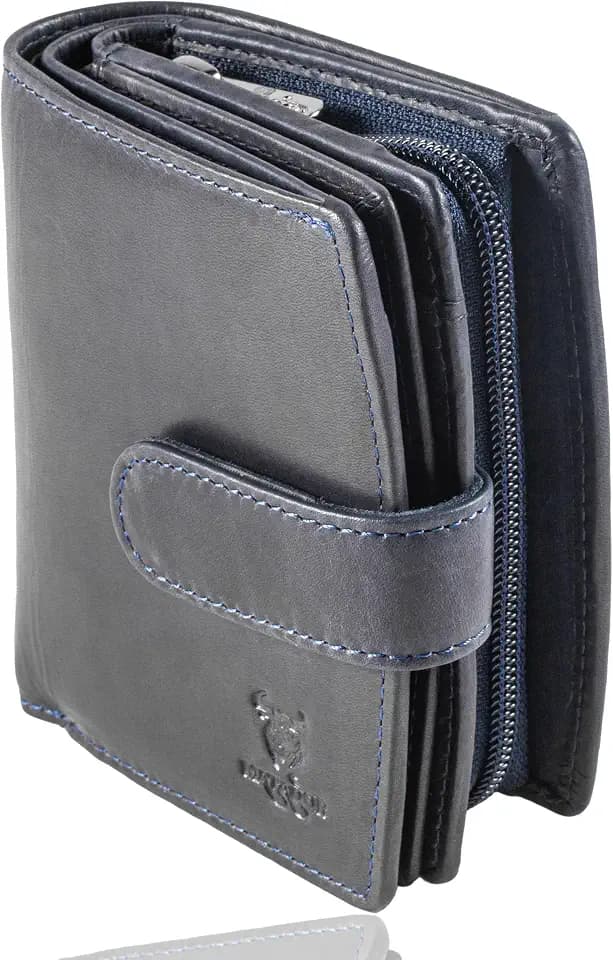 MATADOR Geldbörse Damen Mittelgroß Leder #Valencia mit edler Geschenkbox, Elegantes Portemonnaie Damen Mittelgroß mit RFID Blocker, Luxus Geldbörse Mittelgroß Viele Kartenfächer