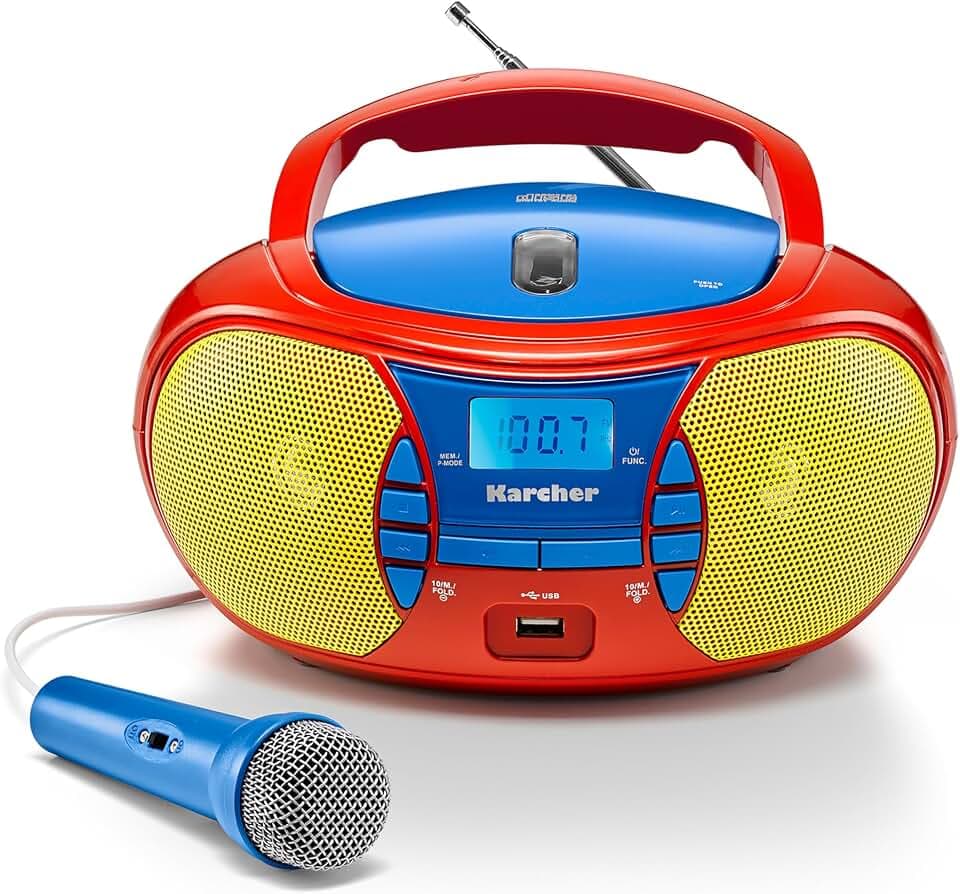 Karcher RR 5026 - tragbares Radio mit CD-Player, Mikrofon, UKW, Boombox