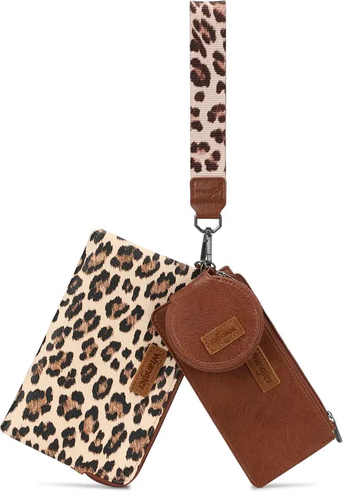Montana West X Wrangler Keychain Wallets for Women Dual Pouch Wristlet