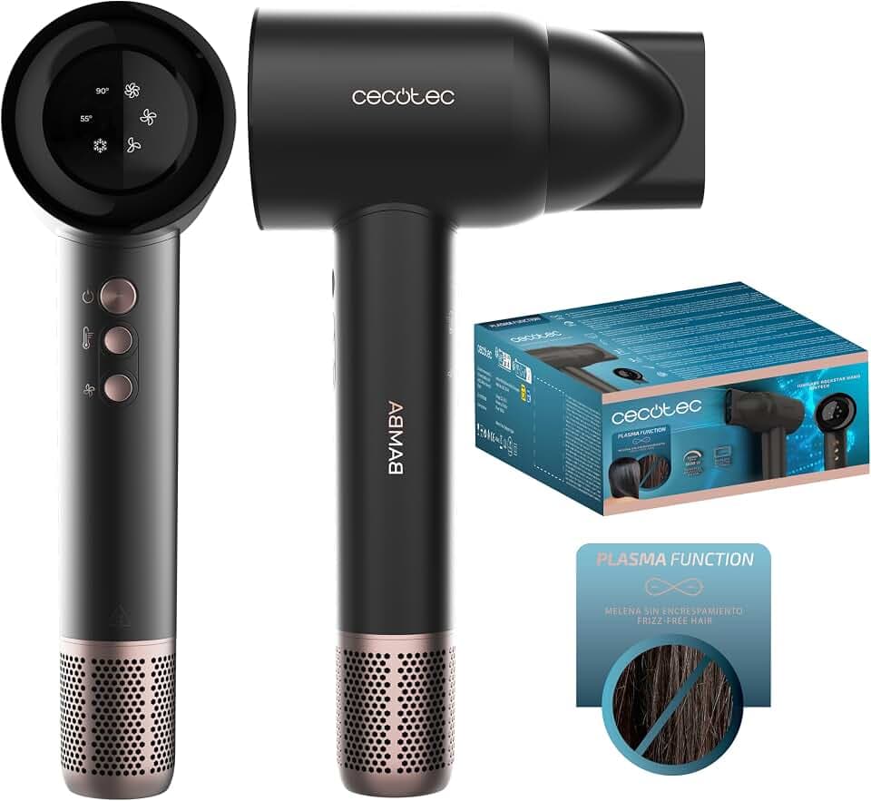 Cecotec Haartrockner Bamba IoniCare Rockstar Nano IonTech. 1600 W, Nano Ionen, 110000 U/min, Bildschirm, Intelligente Hitzesteuerung, 3 Temperaturen, 3 Geschwindigkeiten und Memory-Funktion