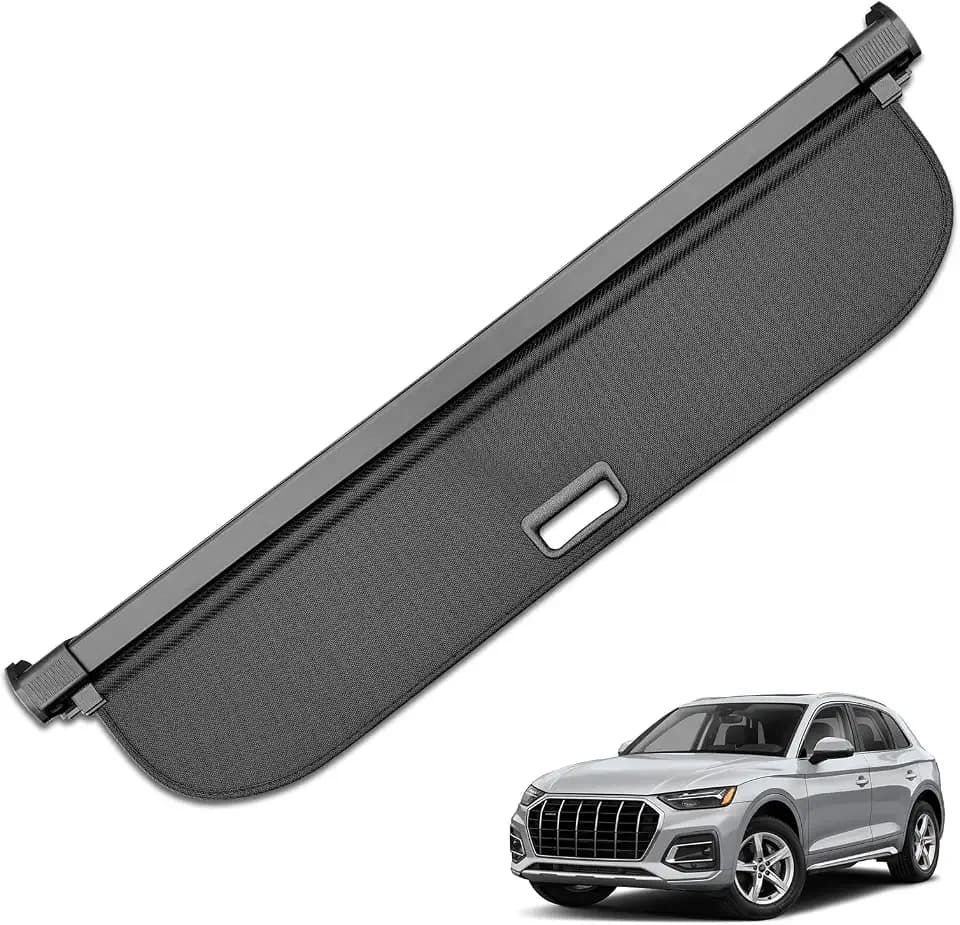 Cargo Cover for 2017-2025 Audi Q5 SQ5 Retractable Trunk Cargo Cover Q5 SQ5 Accessories Anti-Peeping Anti-Theft Privacy Screen,Trunk Luggage Shield Shade Carbon Fiber Texture