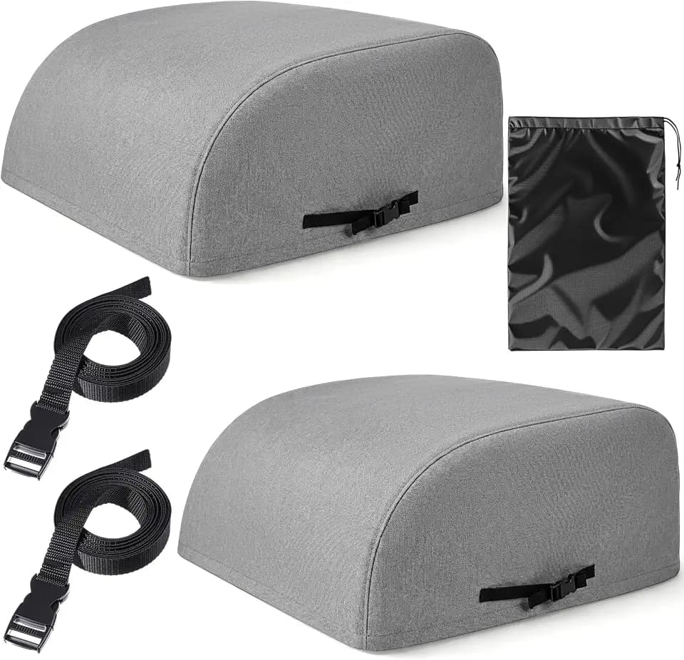 Outus 2 Pcs RV Air Conditioner Cover, 32 x 29 x 15",600D Waterproof, Grey