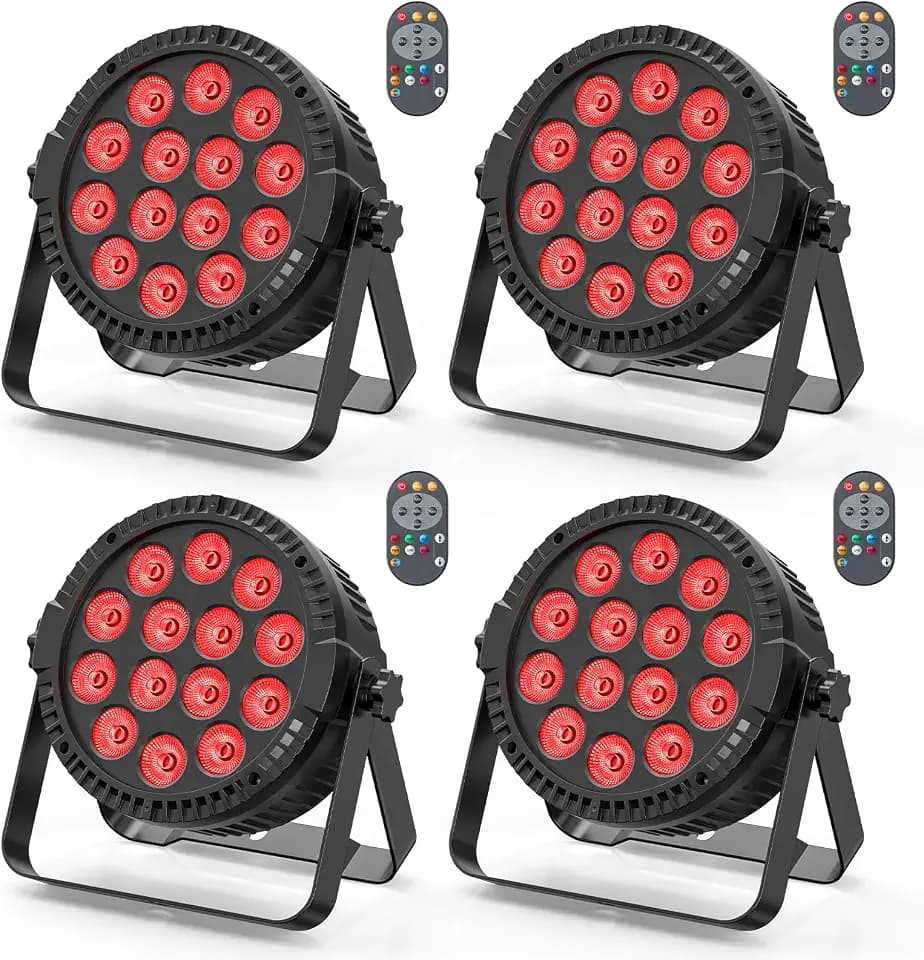 4PCS 84W RGBW LED Par Scheinwerfer, Party Beleuchtung mit Fernbedienung, Bühnenlicht DJ Lichter DMX 4/8CH für Hochzeit Festivals Club