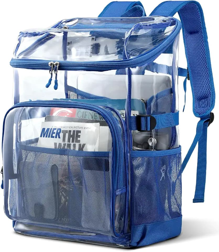 MIER Clear Backpack for Stadium Events Large Transparent School Bag