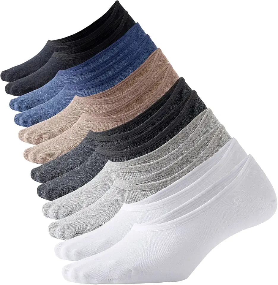 Mens Truly No Show Socks Women Cotton Low Cut Invisible Socks Non Slip
