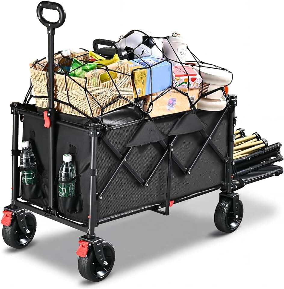 YEAUPE PRO Bollerwagen Faltbar 240L 200KG, 17x6cm All-Terrain-Räder