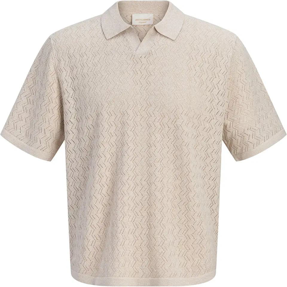 Jack & Jones Herren Jortyler Knit Ss Split Neck Polo Jnr