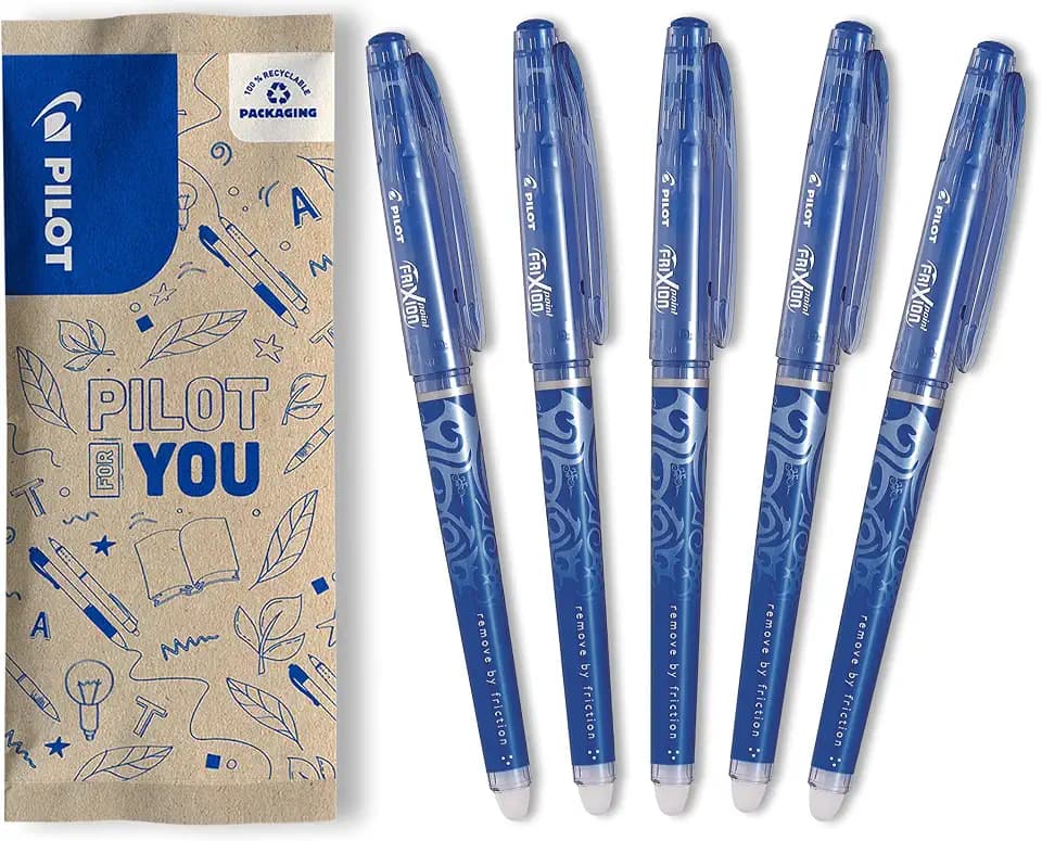 PILOT FriXion Point, radierbarer Tintenroller, (Blau), 1 Stück (5er Pack)