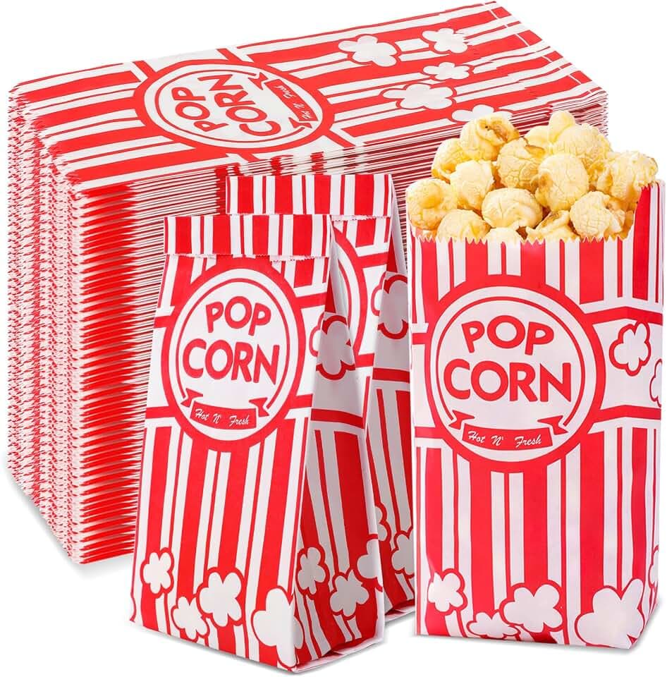 450 Pack Paper Popcorn Bags, 1oz Small Popcorn Bags Bulk