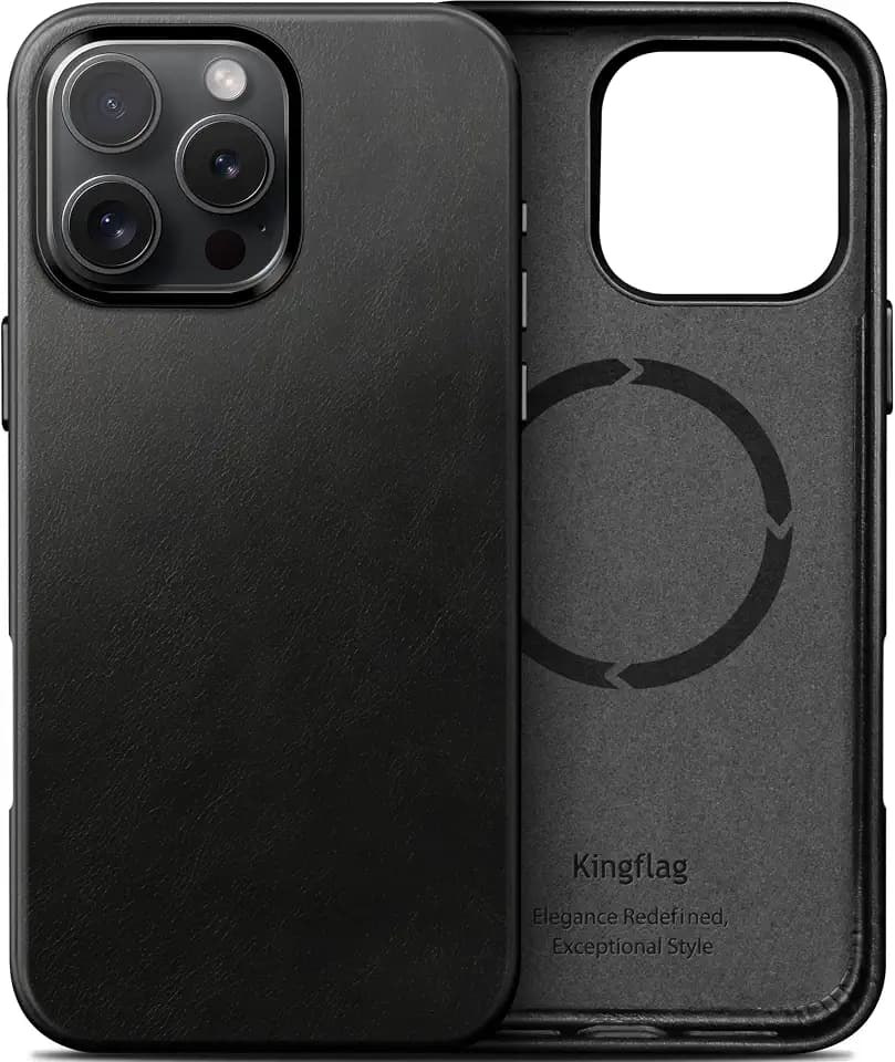 Leather Case Compatible with iPhone 16 Pro Max 6.9'', Black