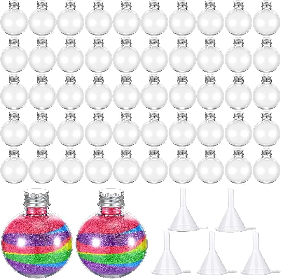 Hsei 50 Pcs Plastic Potion Bottles with Funnels Containers