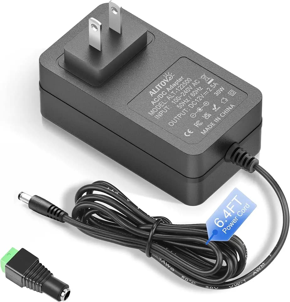 ALITOVE 12V DC Power Supply 2.5A AC Adapter 100~240V 50-60Hz to 12VDC 60W
