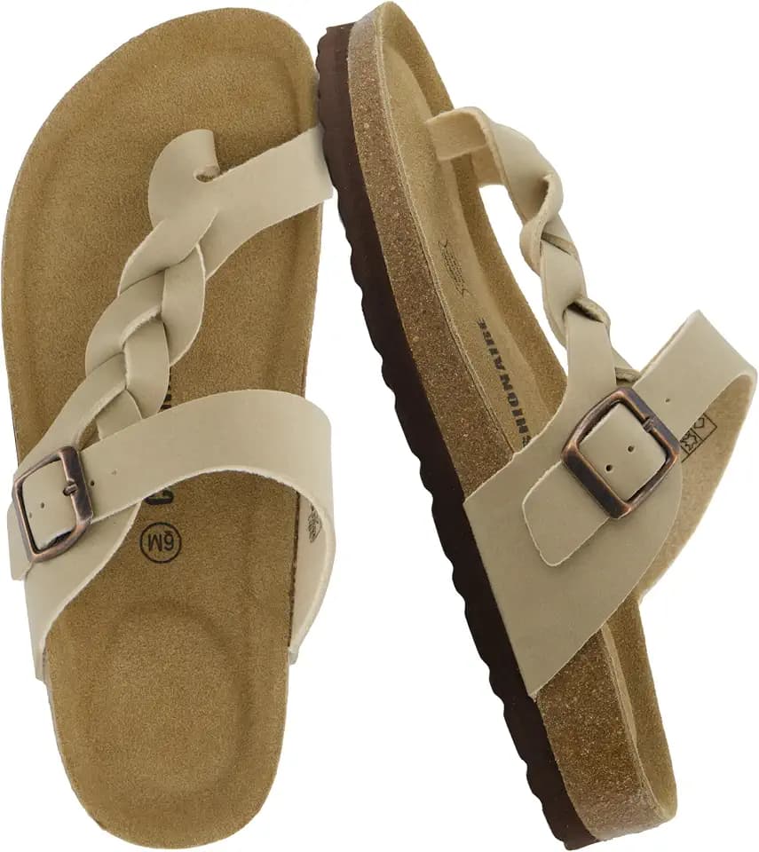 CUSHIONAIRE Libby Braided Summer Sandals for Women with Adjustable Buckle