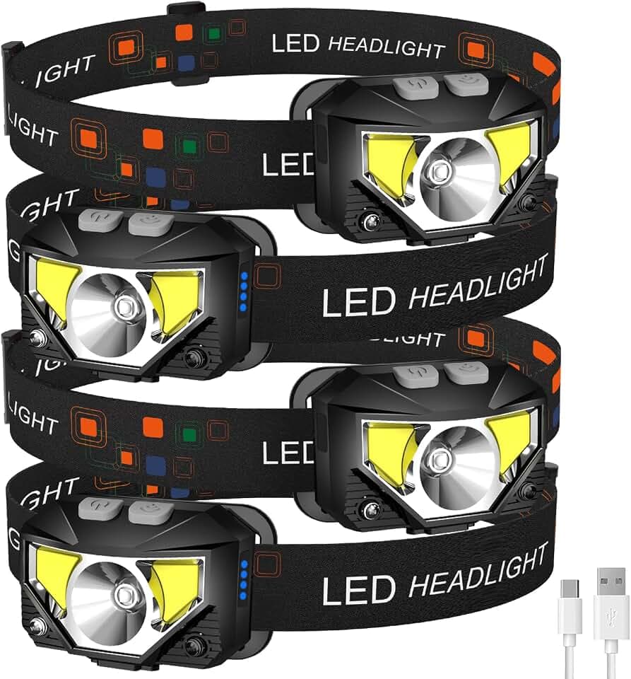 LHKNL Headlamp Flashlight, Lumen Bright Head Lamps LED Rechargeable Camping