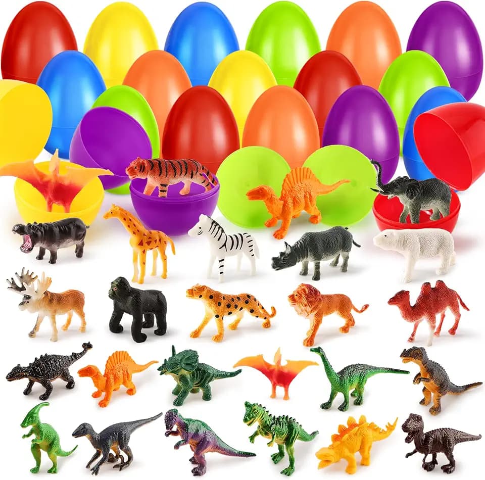 Easter Egg Filled With Animal Dinosaur Toy,Easter Basket Stuffers for Kids