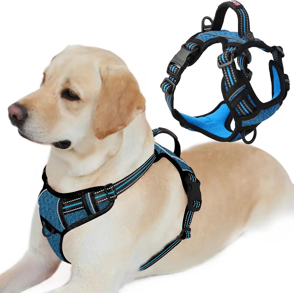 BARKBAY No Pull Dog Harness for Large Dogs,ID Tag Holder Dog Vest
