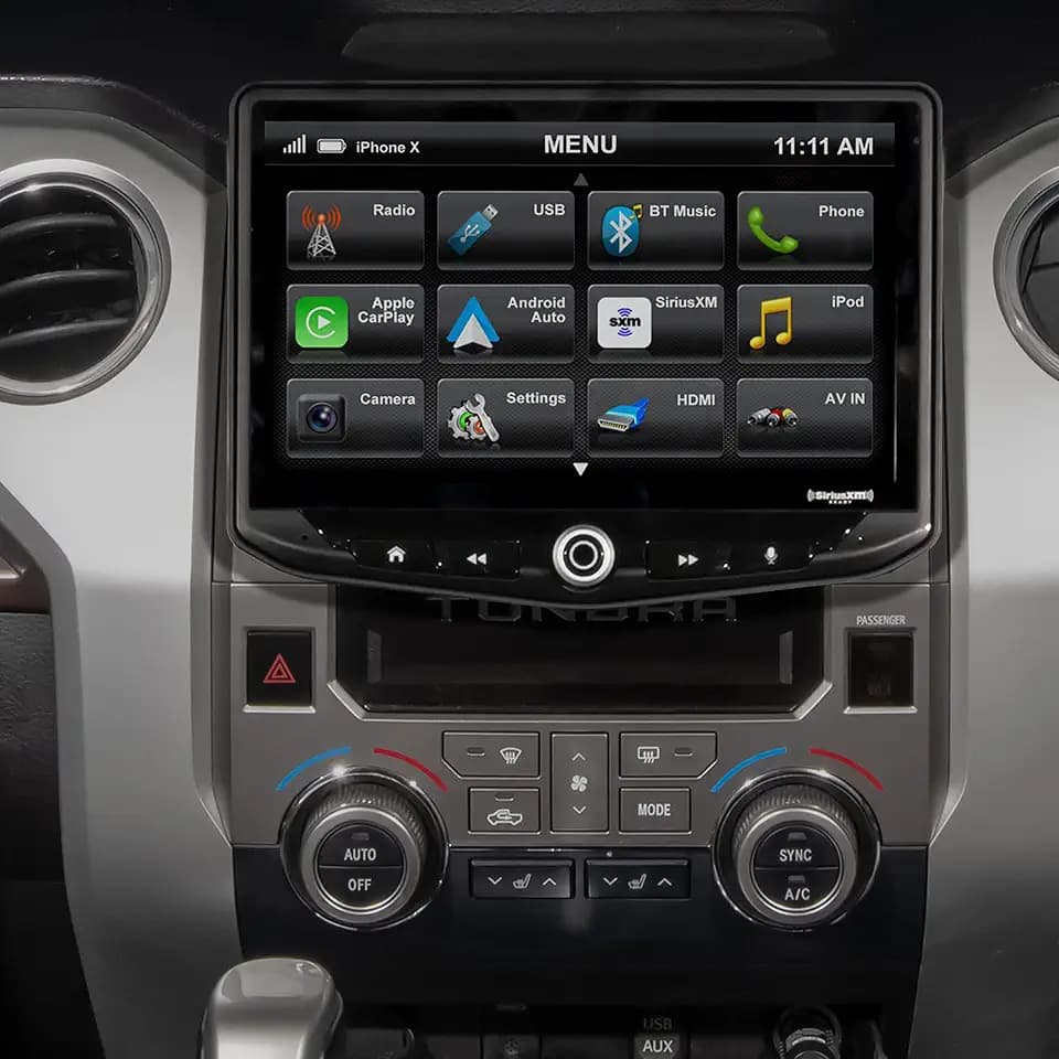 Stinger HEIGH10 Toyota Tundra (2014-21) 10” HD Touchscreen Car Stereo, Apple CarPlay/Android Auto Radio, Bluetooth Receiver Head Unit, GPS, Audio EQ, Built-in Amplifier, Camera Inputs, Sub Output