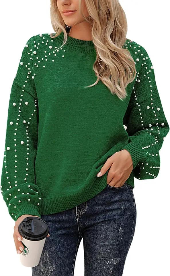 Blooming Jelly Women's Chunky Sweaters Dressy Crewneck Sweatshirt Oversized