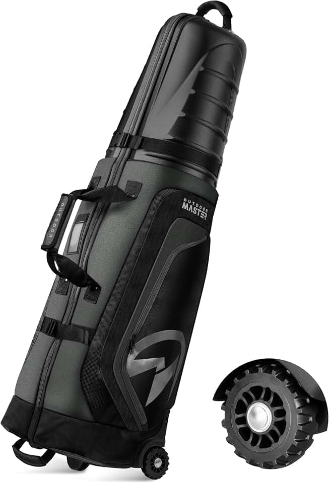 OutdoorMaster Golf Travel Bags for Airlines with Wheels and Hard Case Top