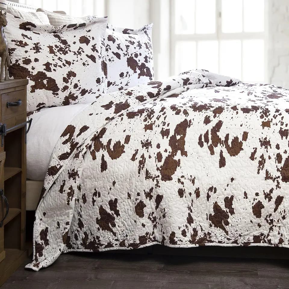 Carstens, Inc. Wrangler Western Cowhide 3-Piece Quilt Set, Queen