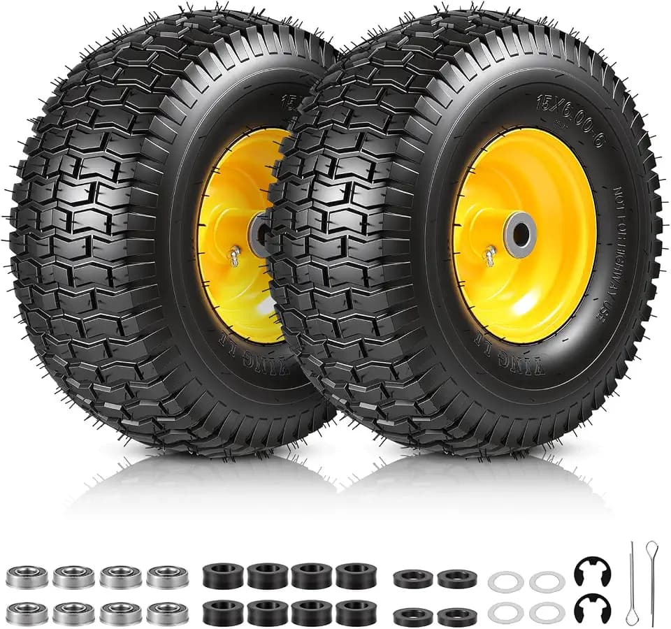 15x6.00-6 Lawn Mower Tire for Craftsman Husqvarna Riding Mowers Lawn