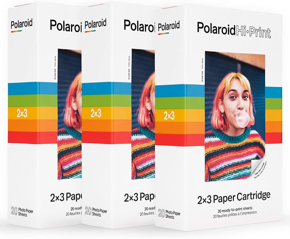 Polaroid Hi-Print Paprt – 3er-Pack mit 2 x 3 Papierkartuschen (60 Blatt)