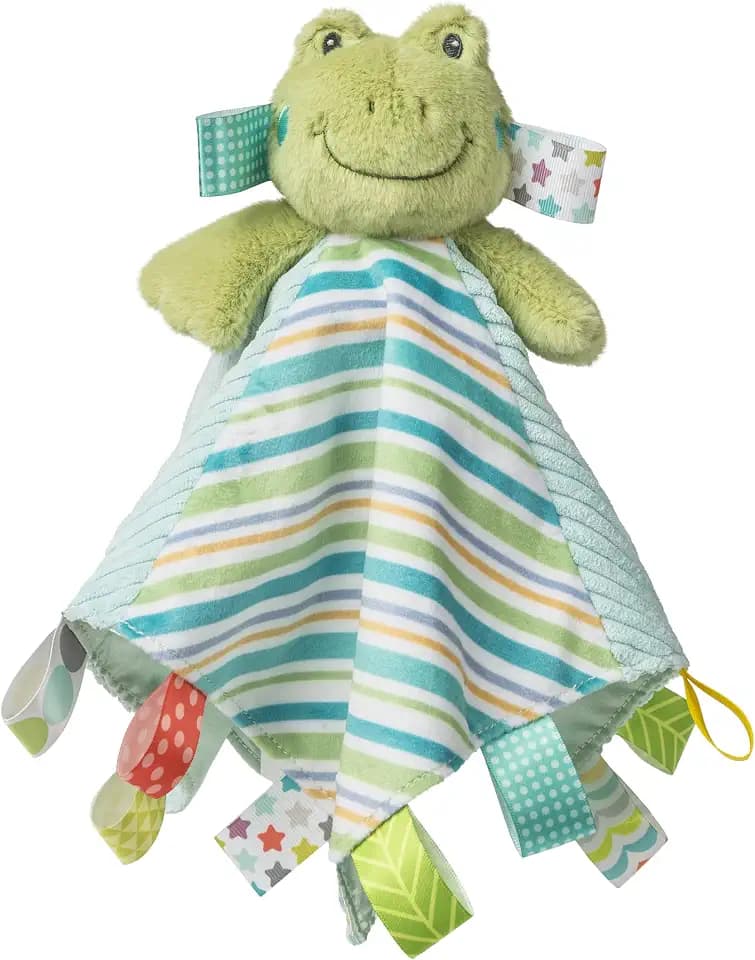 Taggies Lovey Baby & Toddler Stuffed Animal Security Blanket Plush Soft Snuggle Toy with Sensory Tags, 13 x 13-Inches, Green Peepers Frog