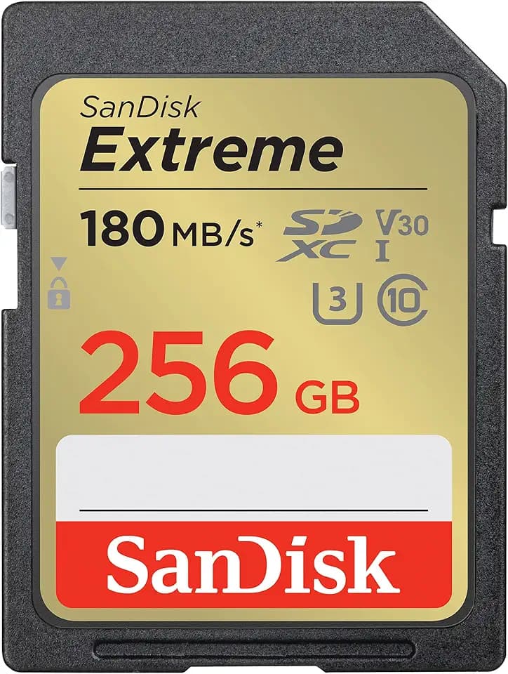 SANDISK 256GB Extreme SD Memory Card, Up to 180MB/s Read Speeds, UHS-I