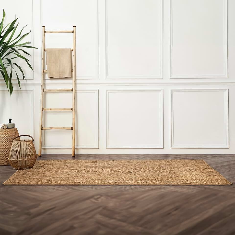 Hausattire Jute Braided Woven Kitchen Runner 2x6 Feet - Natural