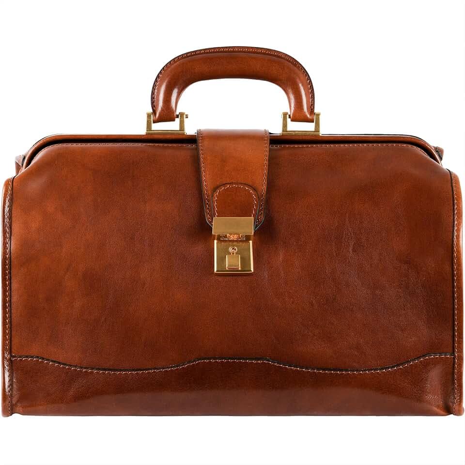 Time Resistance Arzttasche aus Leder – Lederhandtasche im Vintage-Stil – Aktentasche aus Leder für Damen und Herren