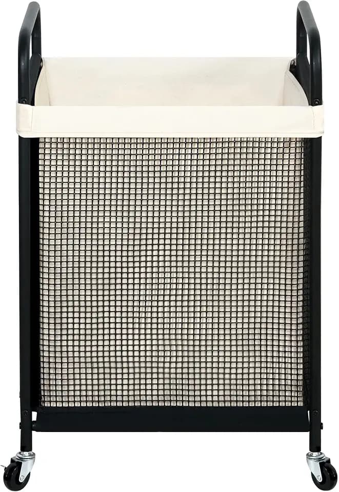 STO STO Laundry Hamper, 90L Rolling Laundry Sorter Cart with Removable and Washable Liner Bag, Clothes Hamper with Wheels and Metal Handle for Laundry Room and Bedroom