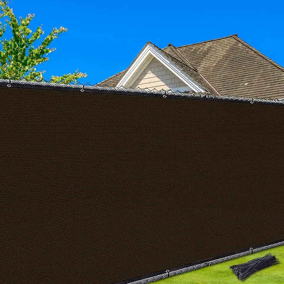 NEXCOVER Privacy Fence – 6' x 12' Heavy Duty Privacy Screen with Bindings & Brass Grommets, Commercial & Residential Fence Privacy Screen for Garden Yard Windscreen Wall Backyard. Brown