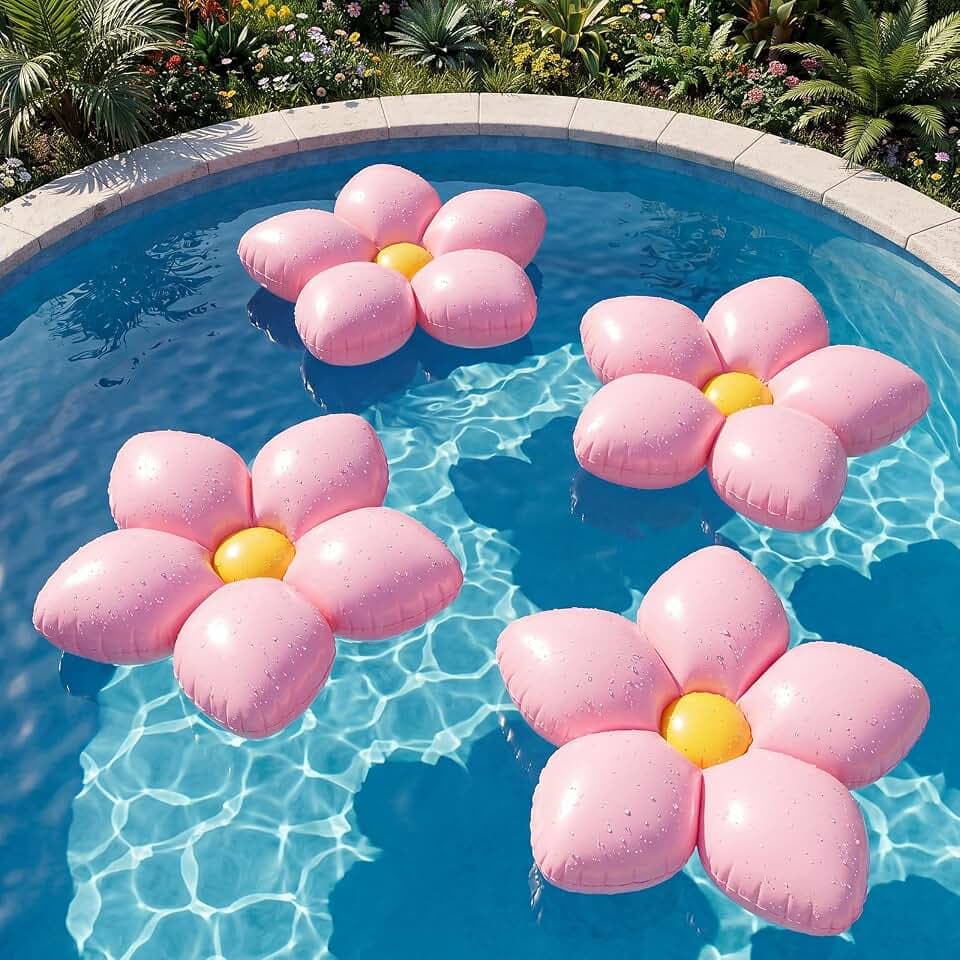 Inflatable Plumeria Flower Pool Floats Decor