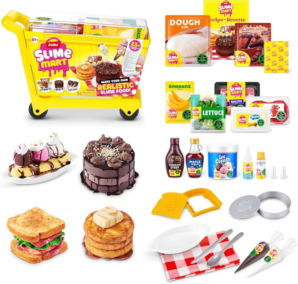 Slime Mart Einkaufswagen ZURU,Schleimmassen-Spielzeug, Basteln für Kinder und Kidults Soft-Schleim-Herstellungsset – Schleimset für Mädchen von 6–10, Shopping Cart Playset